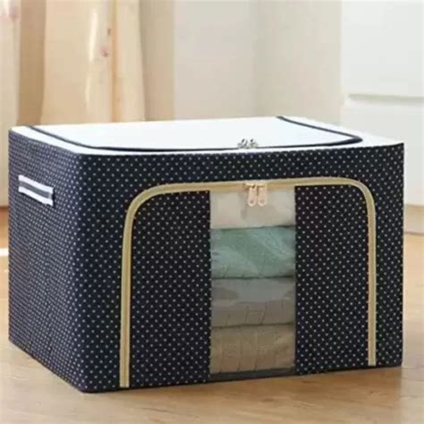 foldable storage box with steel frame|fabric storage box with lid.